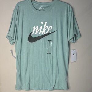Nike Men's Light Blue Logo Short Sleeve Tee